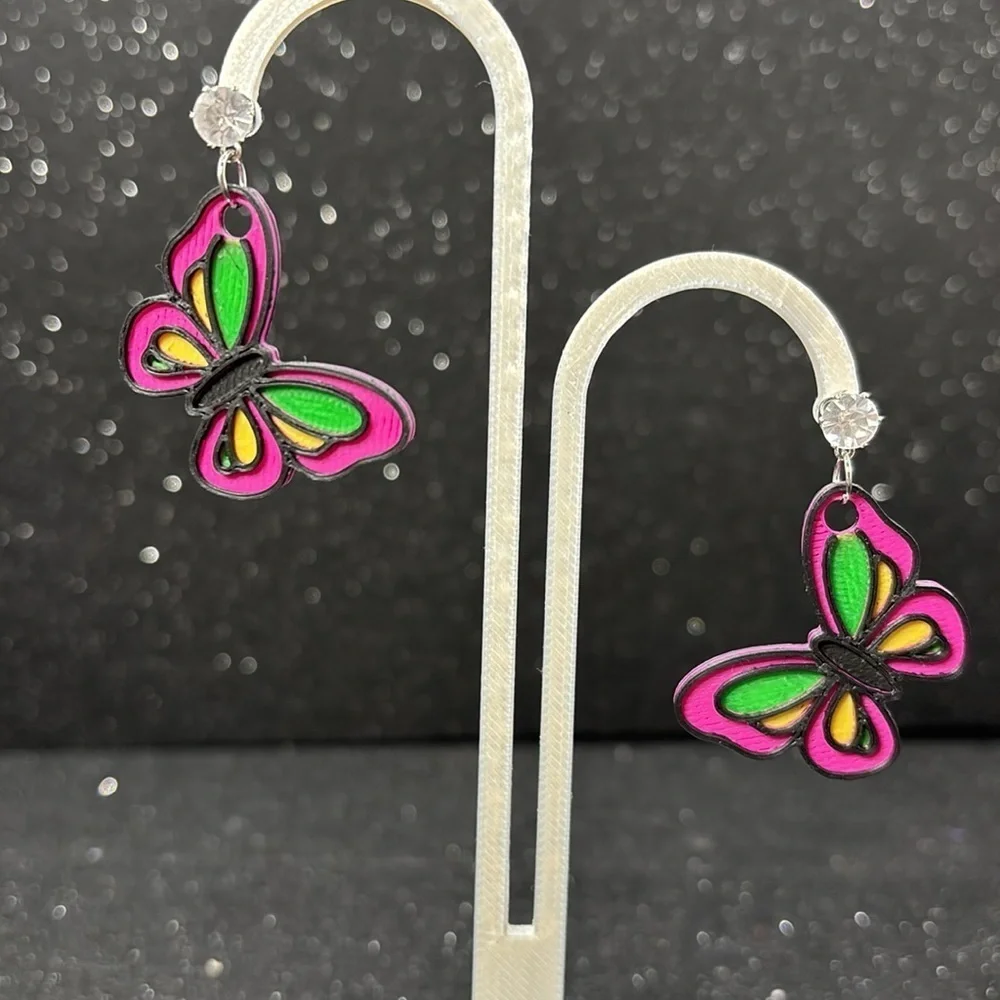 Small Colorful Butterfly Earrings